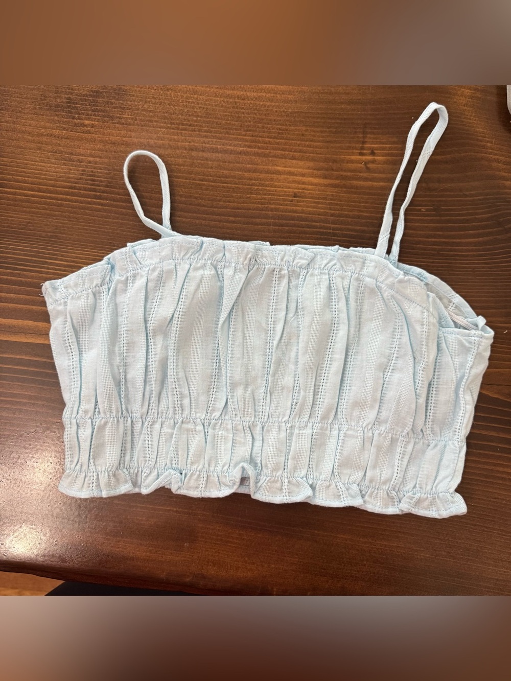 Light blue shein crop top